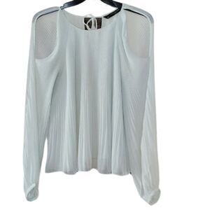 Zara Trafaluc Collection Women's‎ Small Mint Green Pintuck Cold Shoulder Blouse